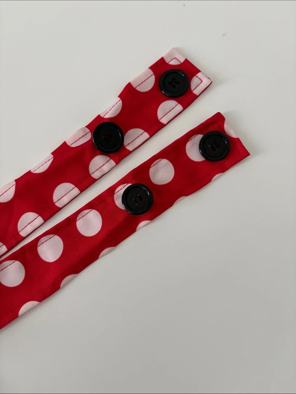 Red and White Polka Dot Dress with Black Bow